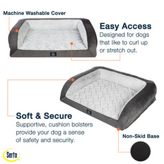 Serta Protective Bolster highlights head resting area on the dog bed.