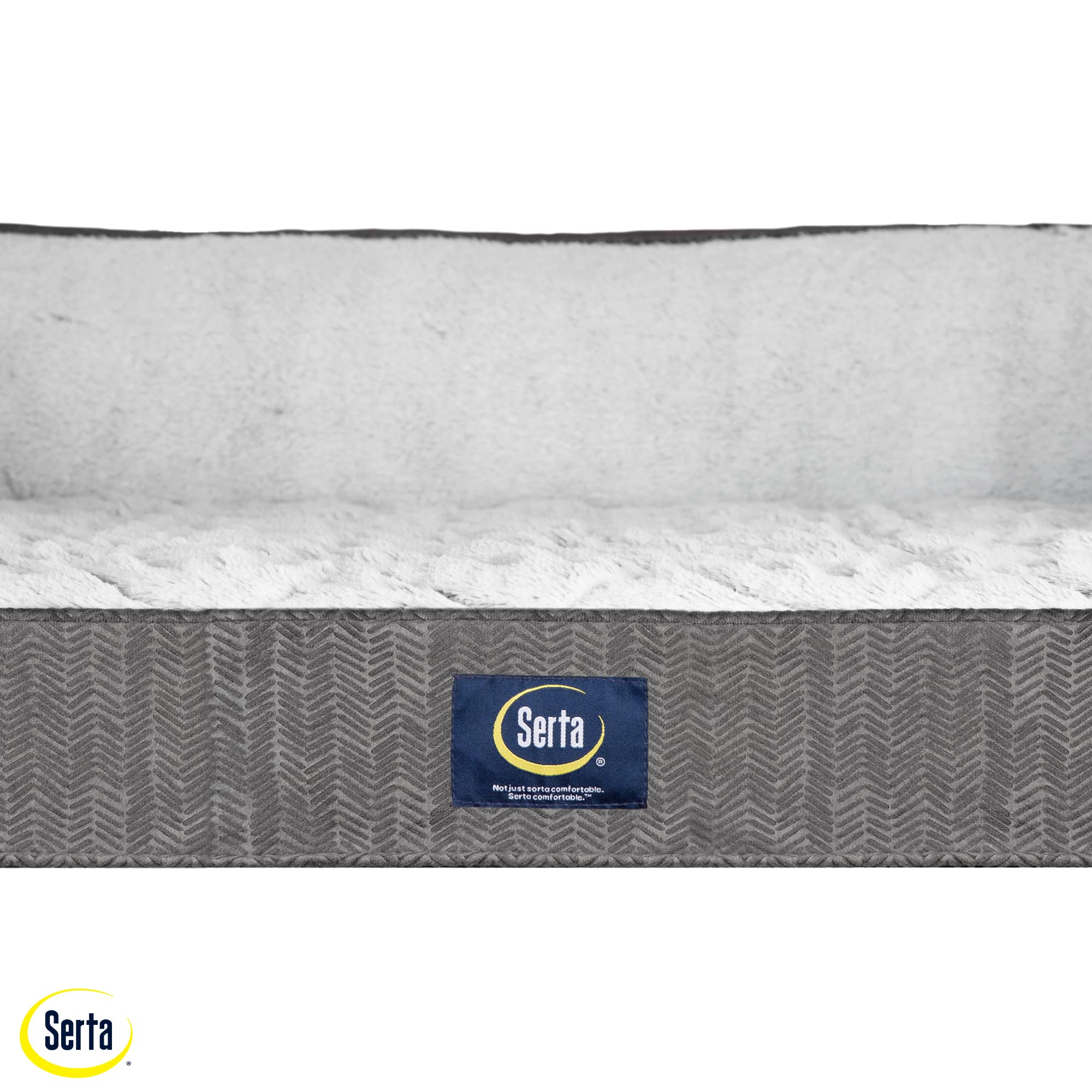 Serta USA-assembled with eco-friendly materials and reduced packaging for sustainability.
