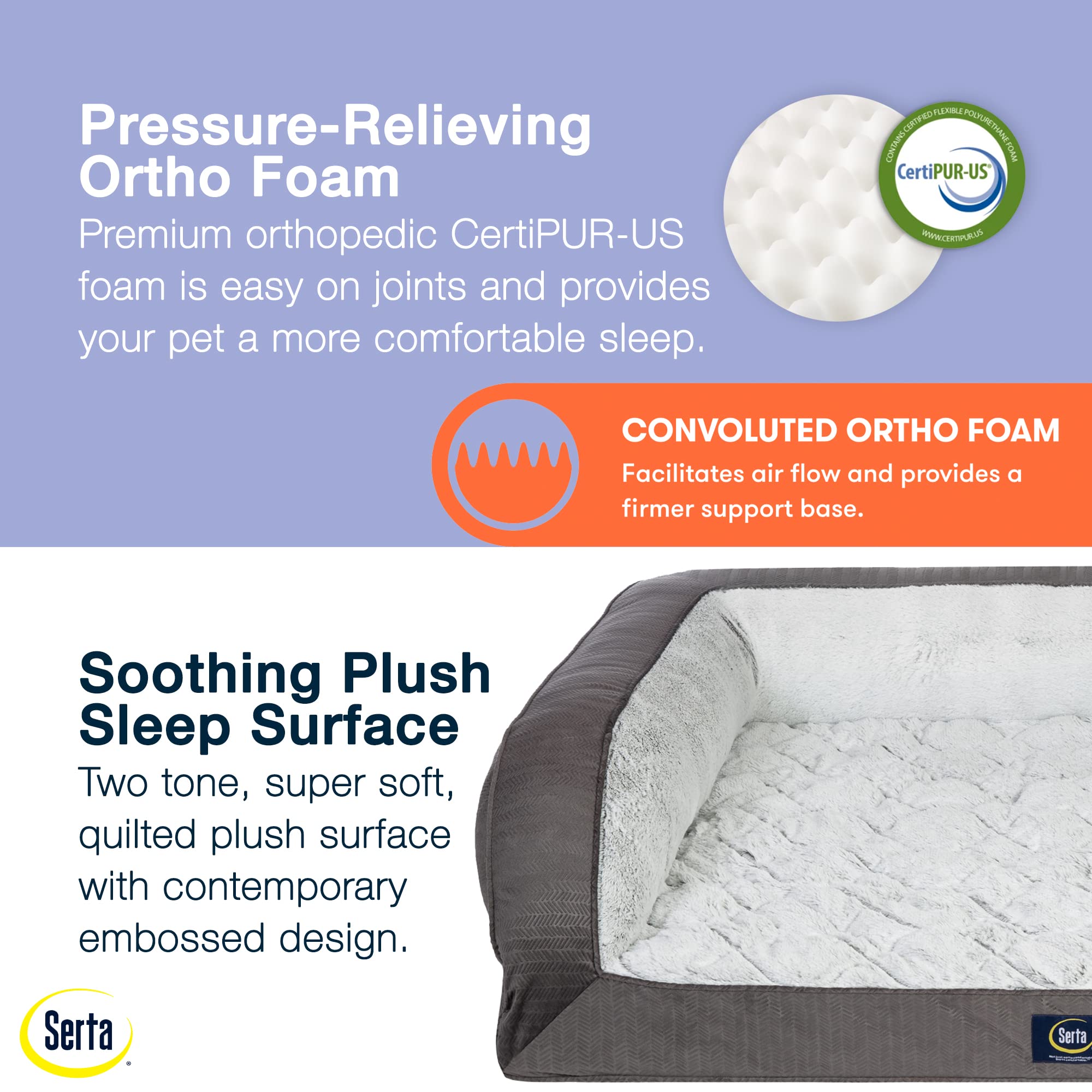 Zippered removable cover demonstrates easy machine washing and maintenance