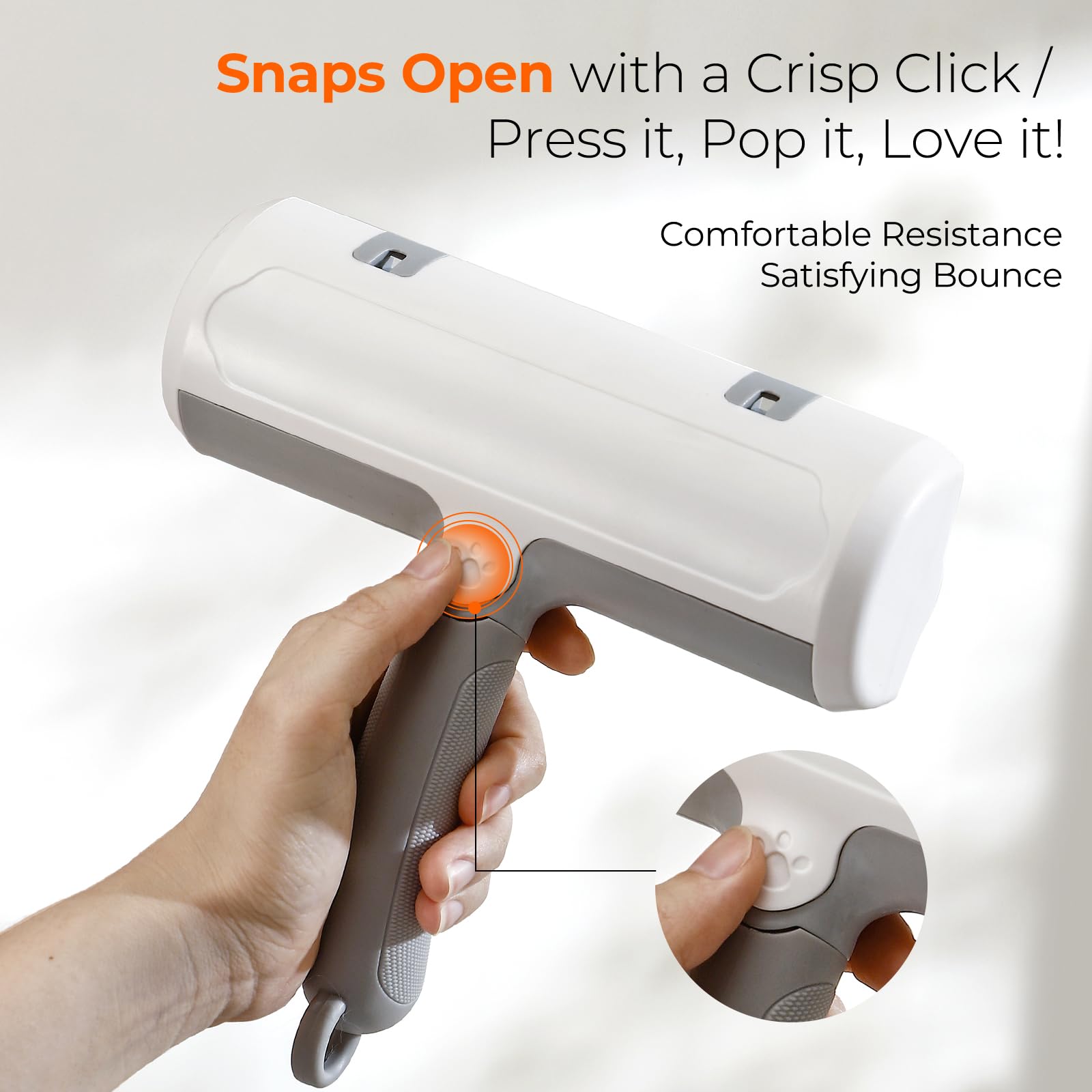 SESAMIU reusable pet hair remover roller multi-surface for couch, carpet, and car seats.
