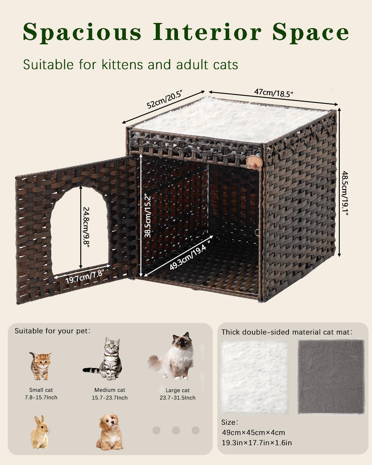 SETVSON waterproof rattan keeps the bed easy to clean and long-lasting