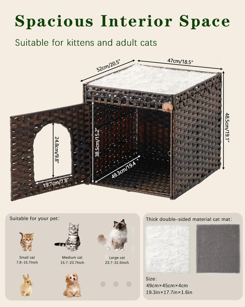 SETVSON waterproof rattan keeps the bed easy to clean and long-lasting