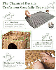 SETVSON cat box enclosure features a 2-inch top fence for added storage.
