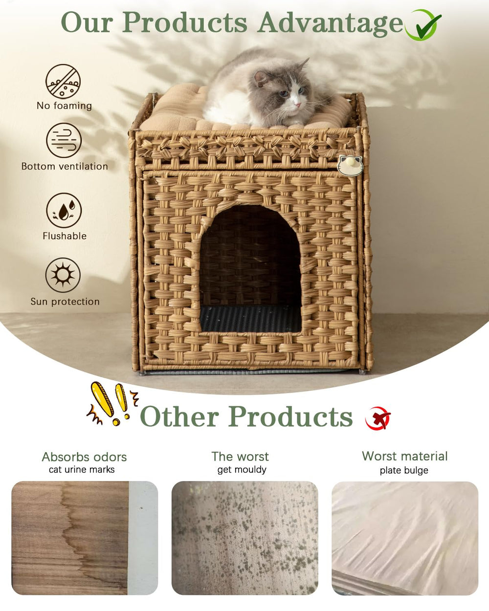 SETVSON cat litter enclosure doubles as a compact end table for living spaces.