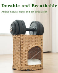 SETVSON cat house interior cave, cozy space encourages playful and relaxing moments.