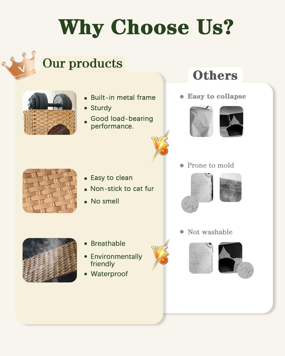 SETVSON cat house foldable-assembly enables quick setup and easy storage after use.