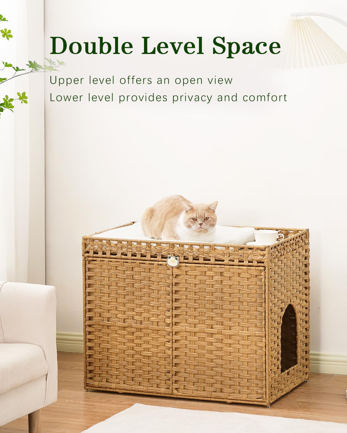 SETVSON cat litter box enclosure spacious-interior provides room for large boxes