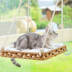 SETVSON cat window perch assembled view - sturdy frame for cozy indoor lounging