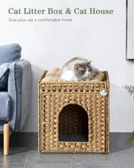 SETVSON hidden litter box mat catches litter for easier cleanup.