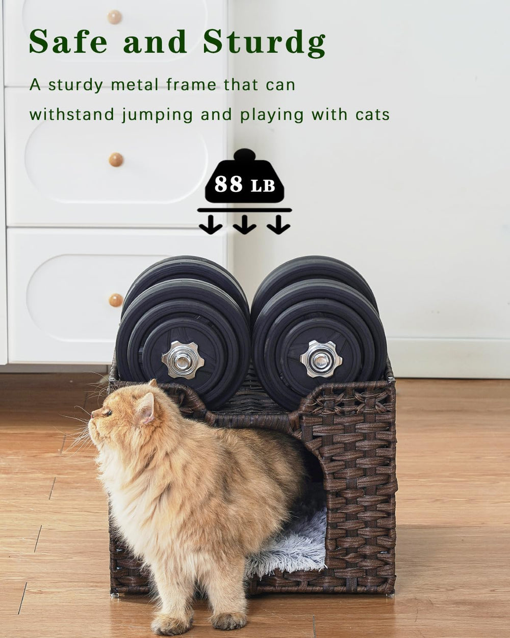 SETVSON large-cat-house-foldable-design offers roomy den with easy storage.