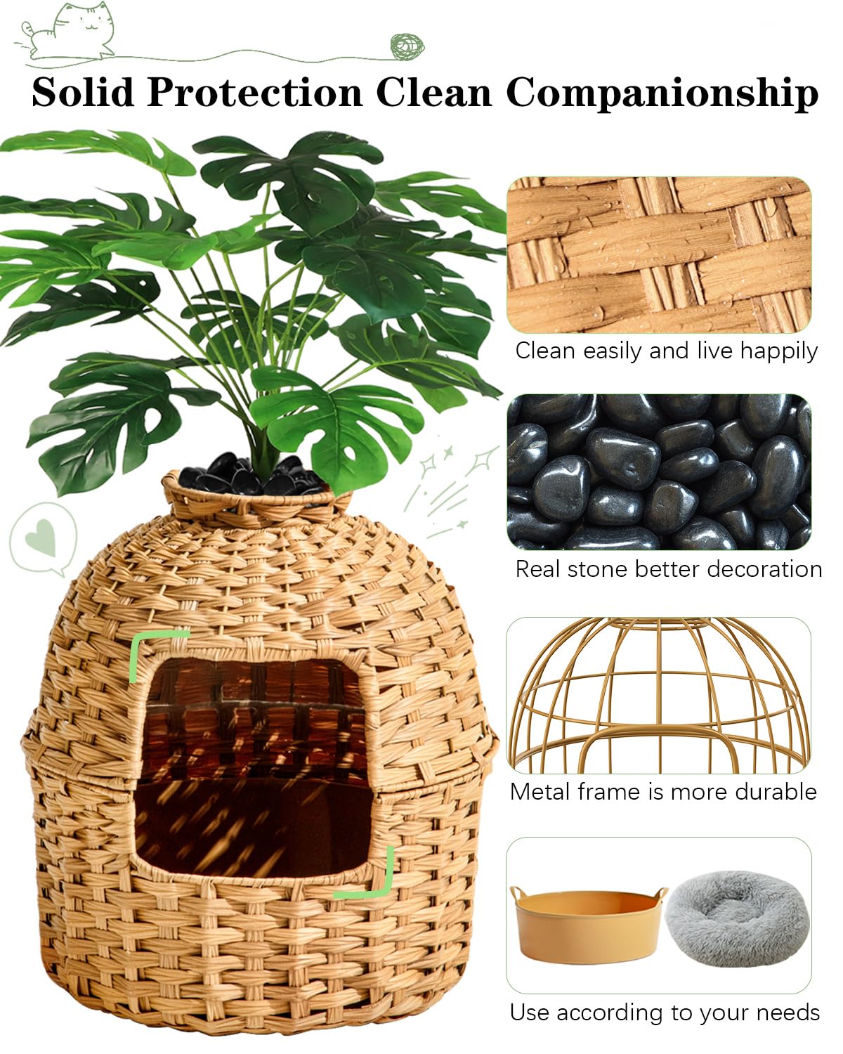 SETVSON odor-control-filter-under-plant keeps home smelling fresh between cleanings.