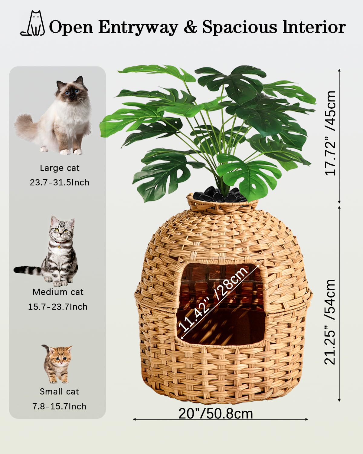 SETVSON plant litter box semi-enclosed design provides private space for cats.