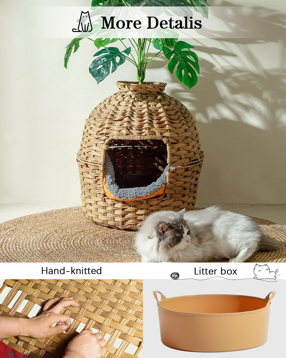 SETVSON real stones decorative litter box adds natural ambiance while hiding litter.