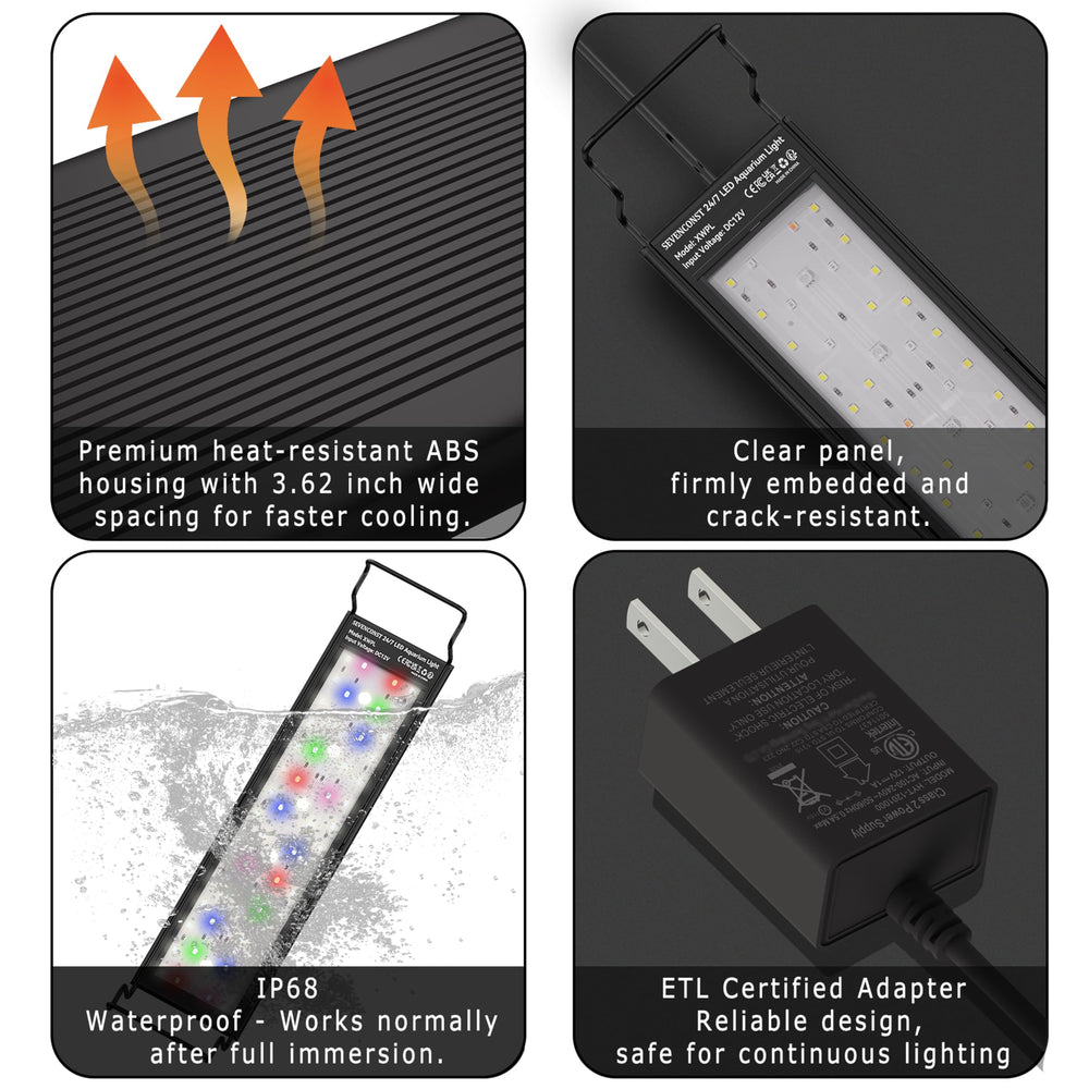 SevenCONST IP68-rated aquarium light ensuring safe submersion and durable performance.