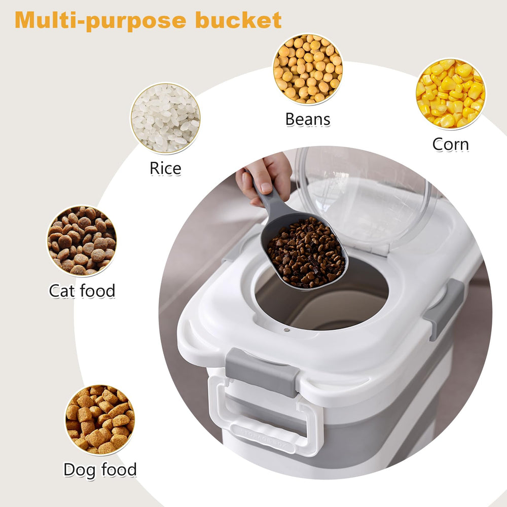 SEWIU airtight lid helps keep dry pet food fresh