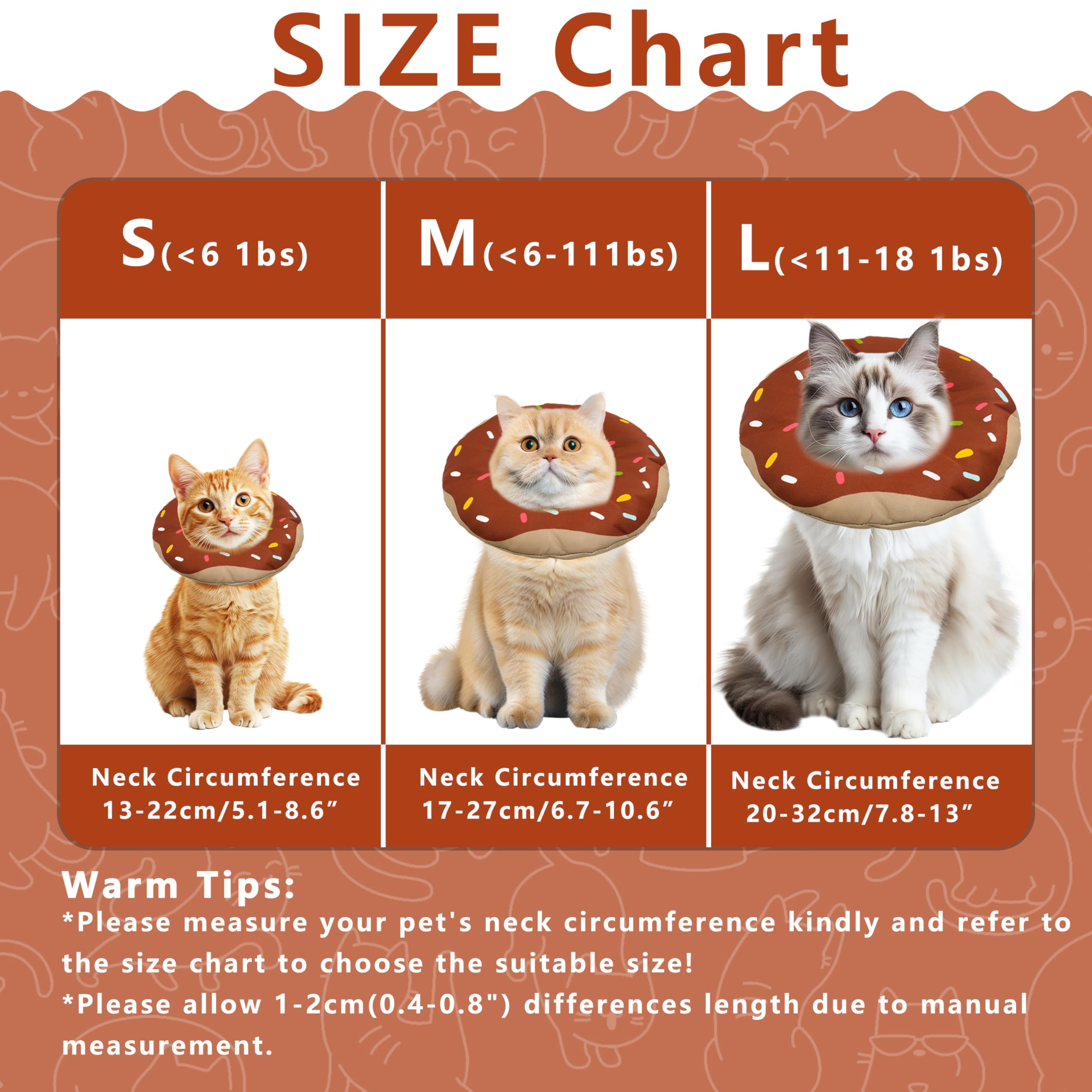 Seyezo cat cone collar donut-design comforts neck while preventing licking