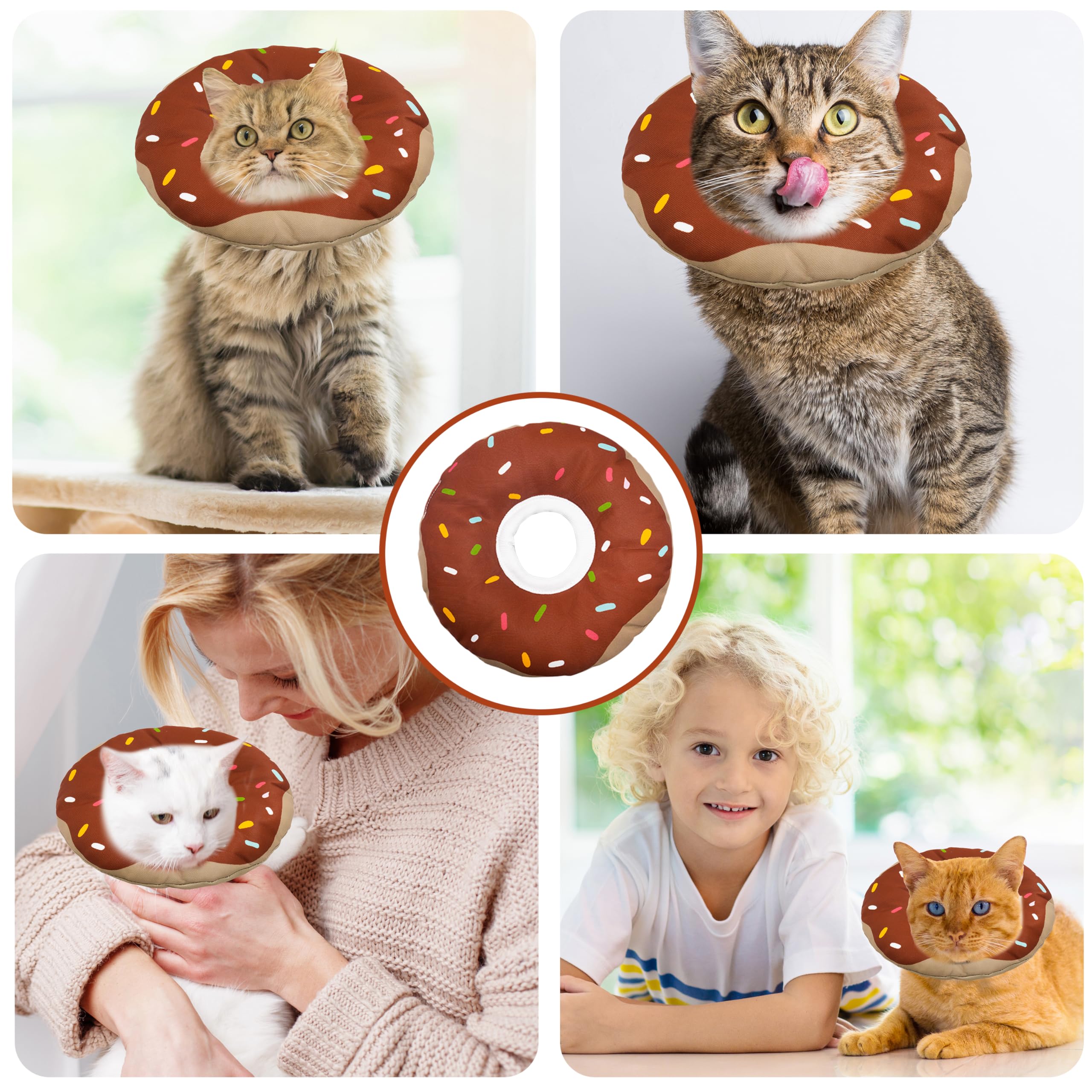 Seyezo cat cone collar easy-clean waterproof fabric simplifies care