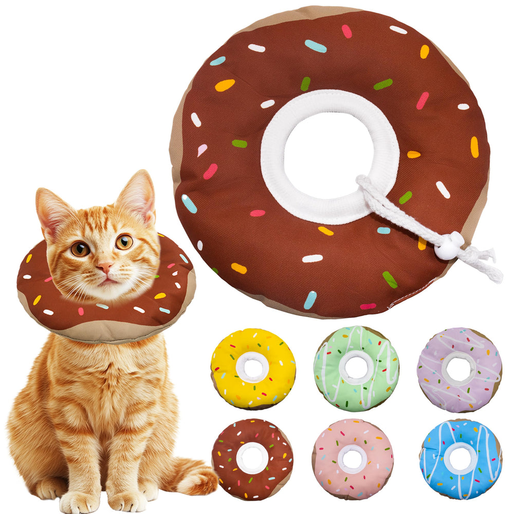 Seyezo cat cone collar soft waterproof fabric protects wounds and resists fur sticking