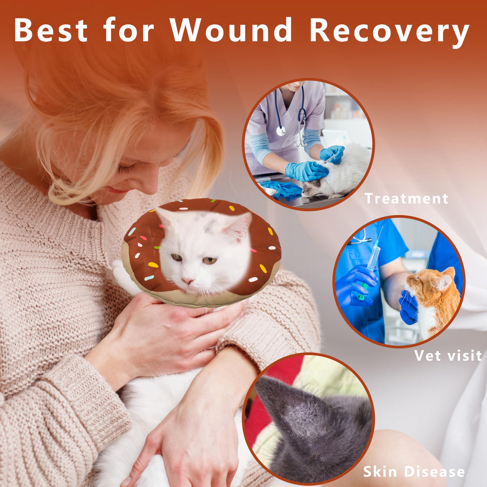 Seyezo cat cone collar vision-friendly design keeps awareness during healing