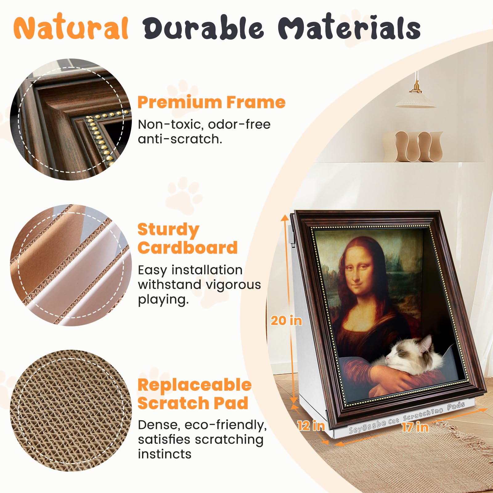 Seyõssbe Mona Lisa cat bed half-surround design creates a secure, comfy nap nook.
