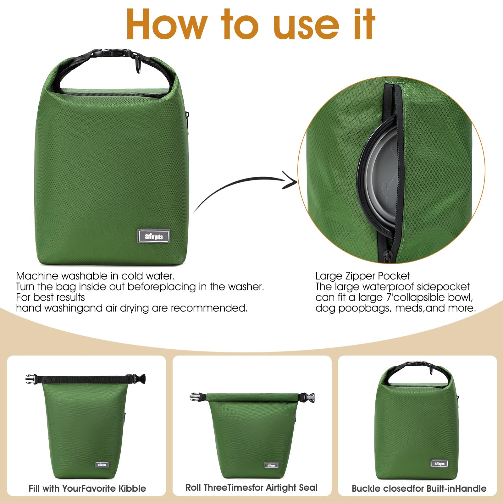SFIUYDS collapsible bowls demonstrate convenient hydration on hikes.