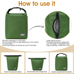 SFIUYDS collapsible bowls included in the bag for meals on the go.