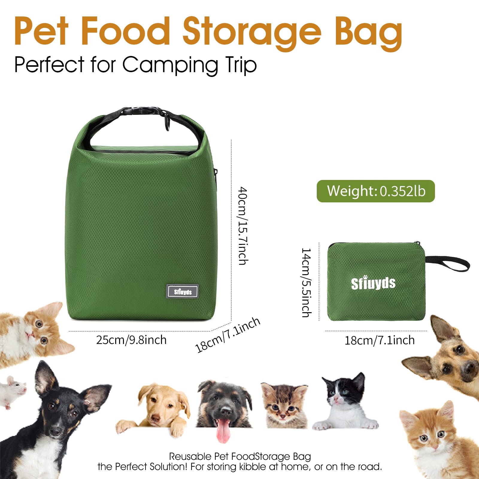 SFIUYDS waterproof nylon ripstop shell protects food from rain and spills outdoors.