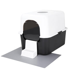 Sfozstra cat litter box front opening for easy entry and quick cleaning.