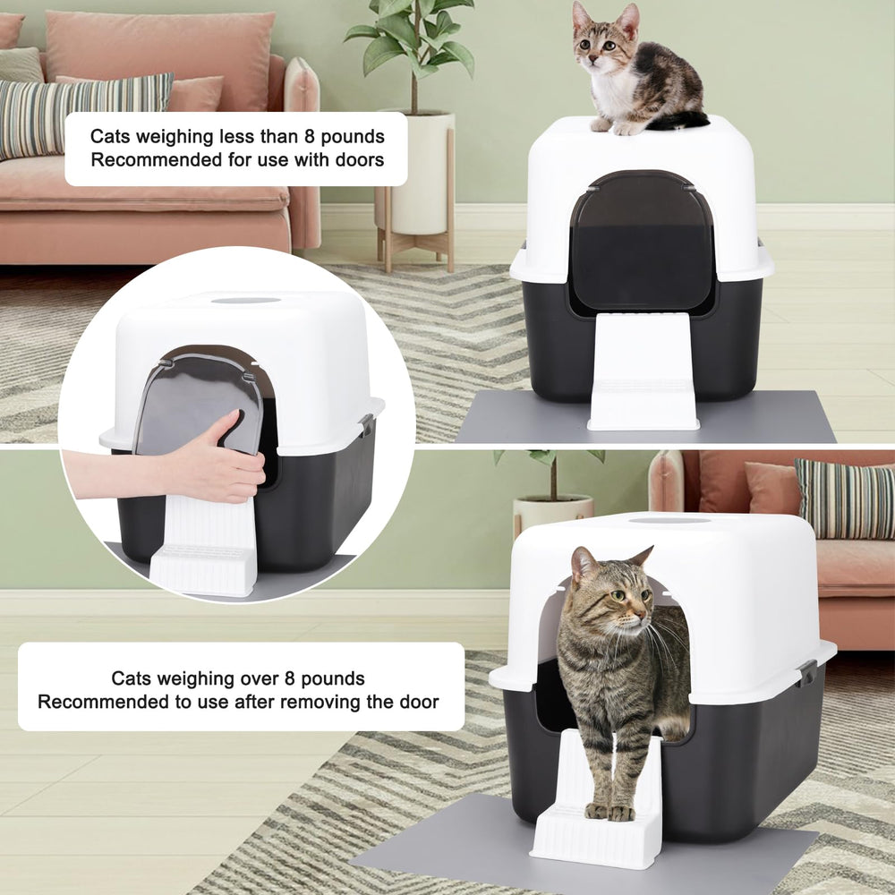 Sfozstra large-capacity box provides privacy and comfort for bigger cats.