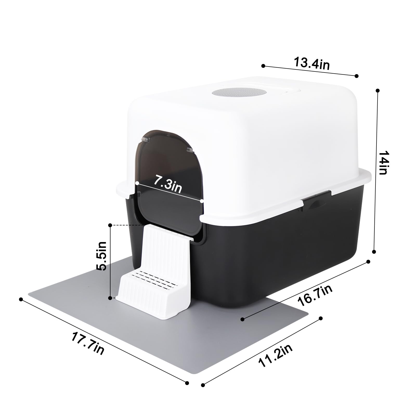 Sfozstra litter box top-lid removal enables easier cleaning access.