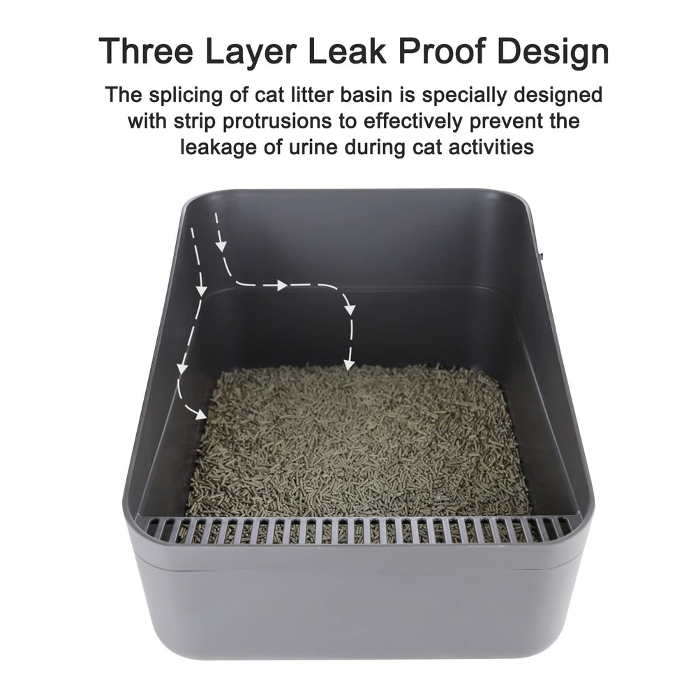 Sfozstra Cats Litter Box Low easy assembly with snap clasps.