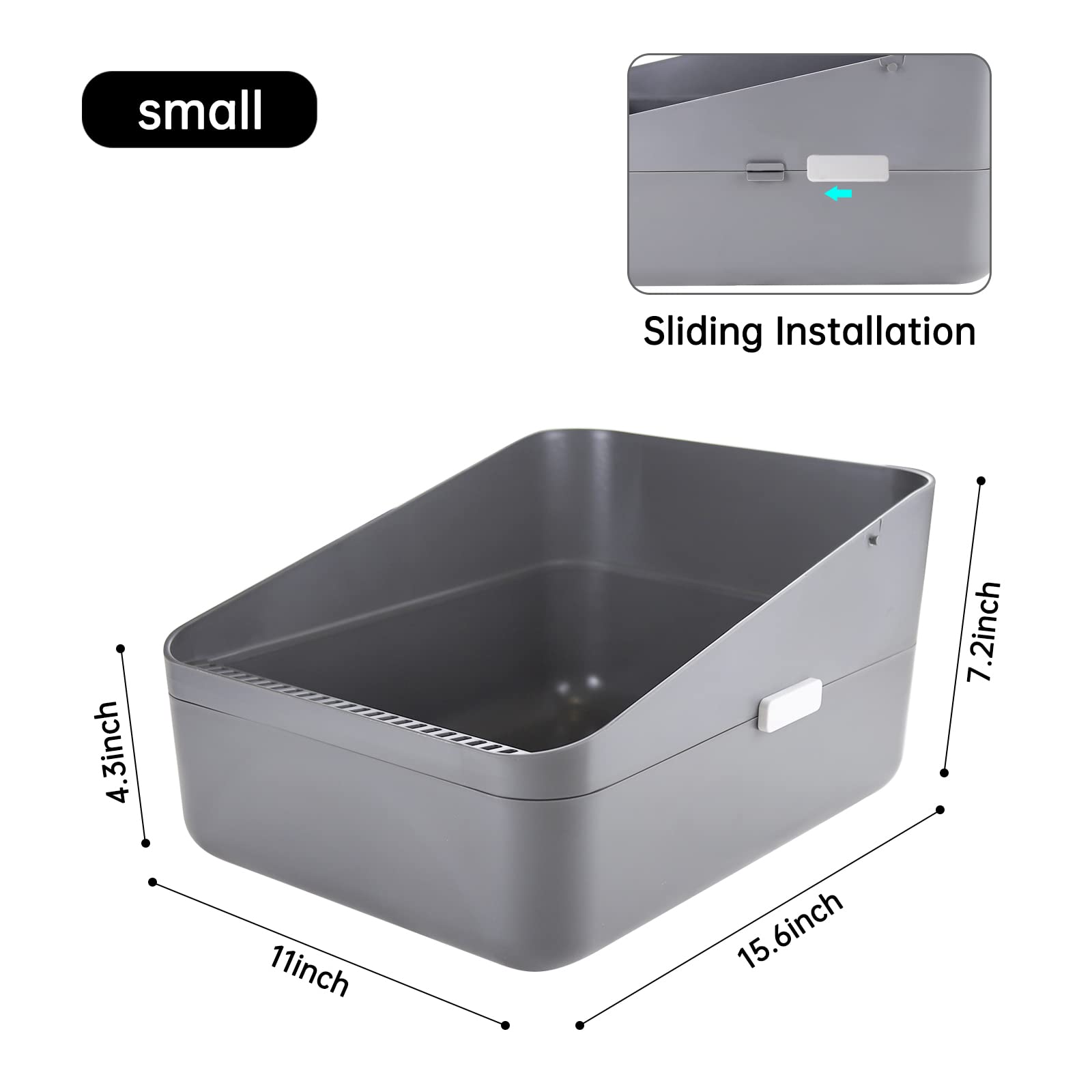 Sfozstra Cats Litter Box Low leak-proof front keeps litter contained.