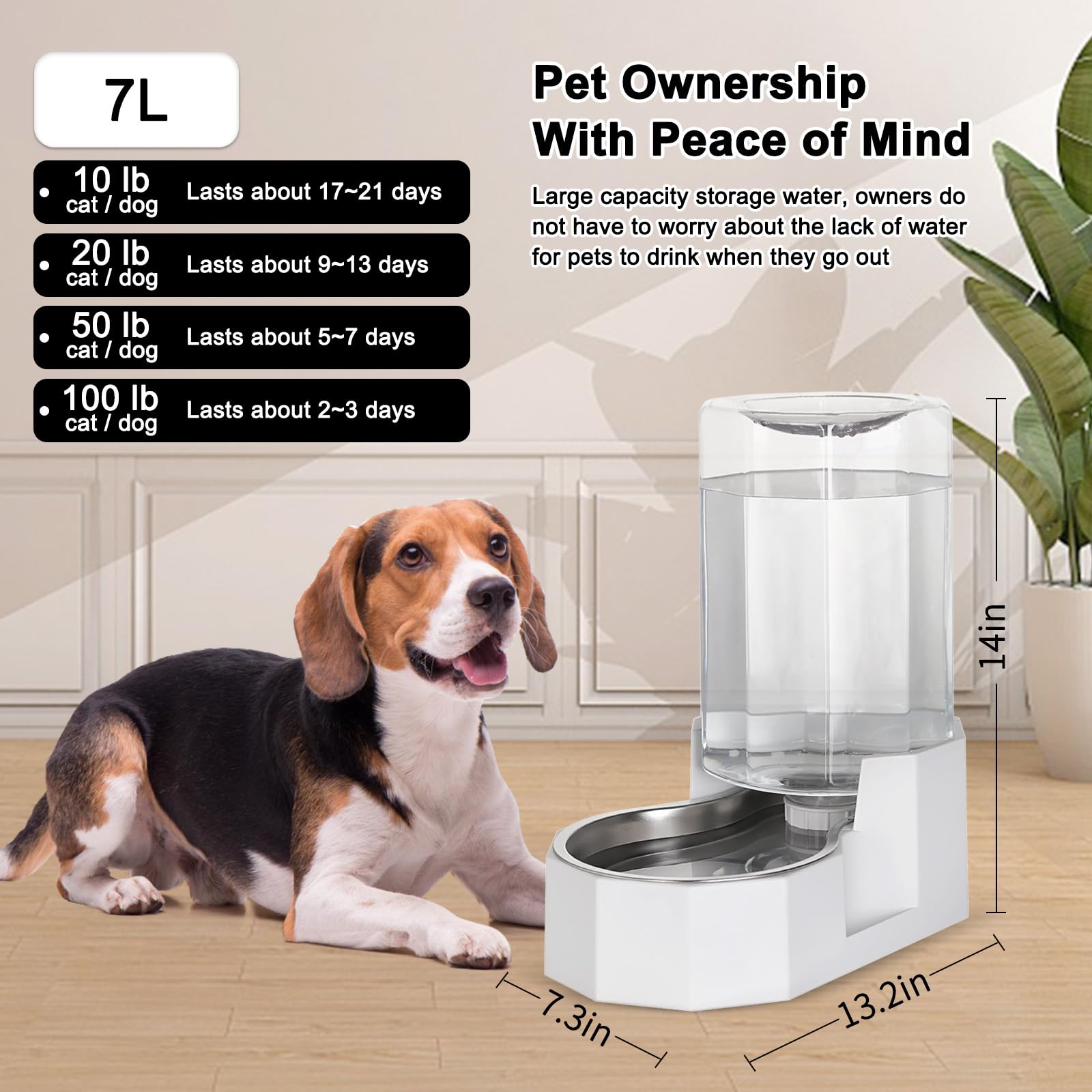 sfozstra dog water bowl dispenser gravity design ensures automatic refill during busy days