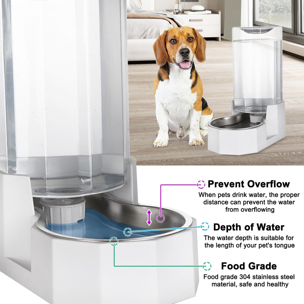 sfozstra dog water bowl dispenser spill-proof base reduces spills during active feeding