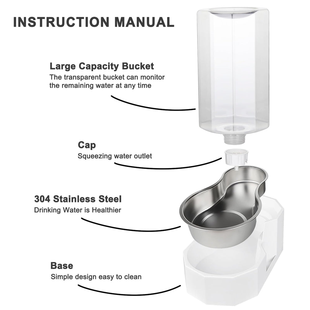sfozstra dog water bowl dispenser stainless steel interior for odor-free, durable use