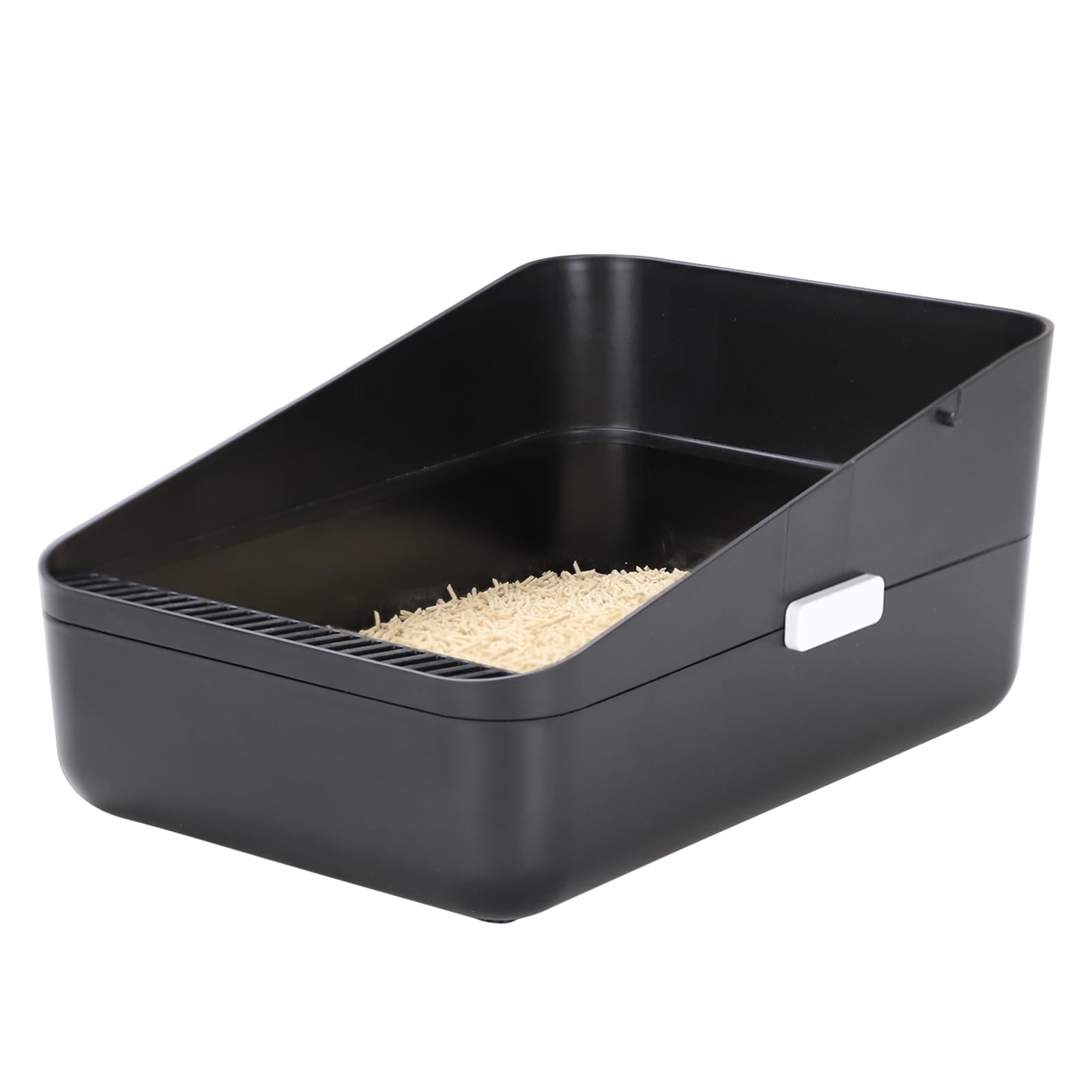 Sfozstra Open Litter Box front view with high side walls for secure litter containment and odor control