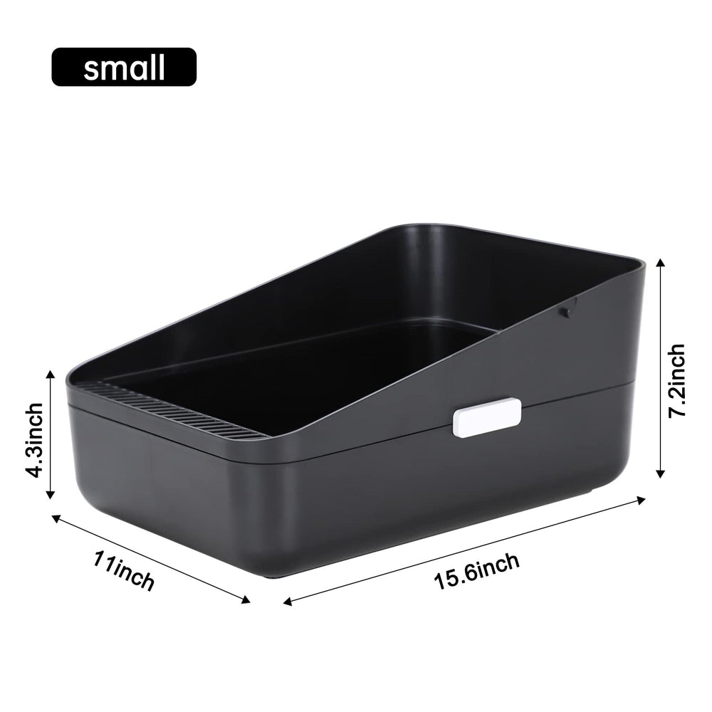 Sfozstra Open Litter Box in use demonstrates comfortable entry for small cats with contained litter