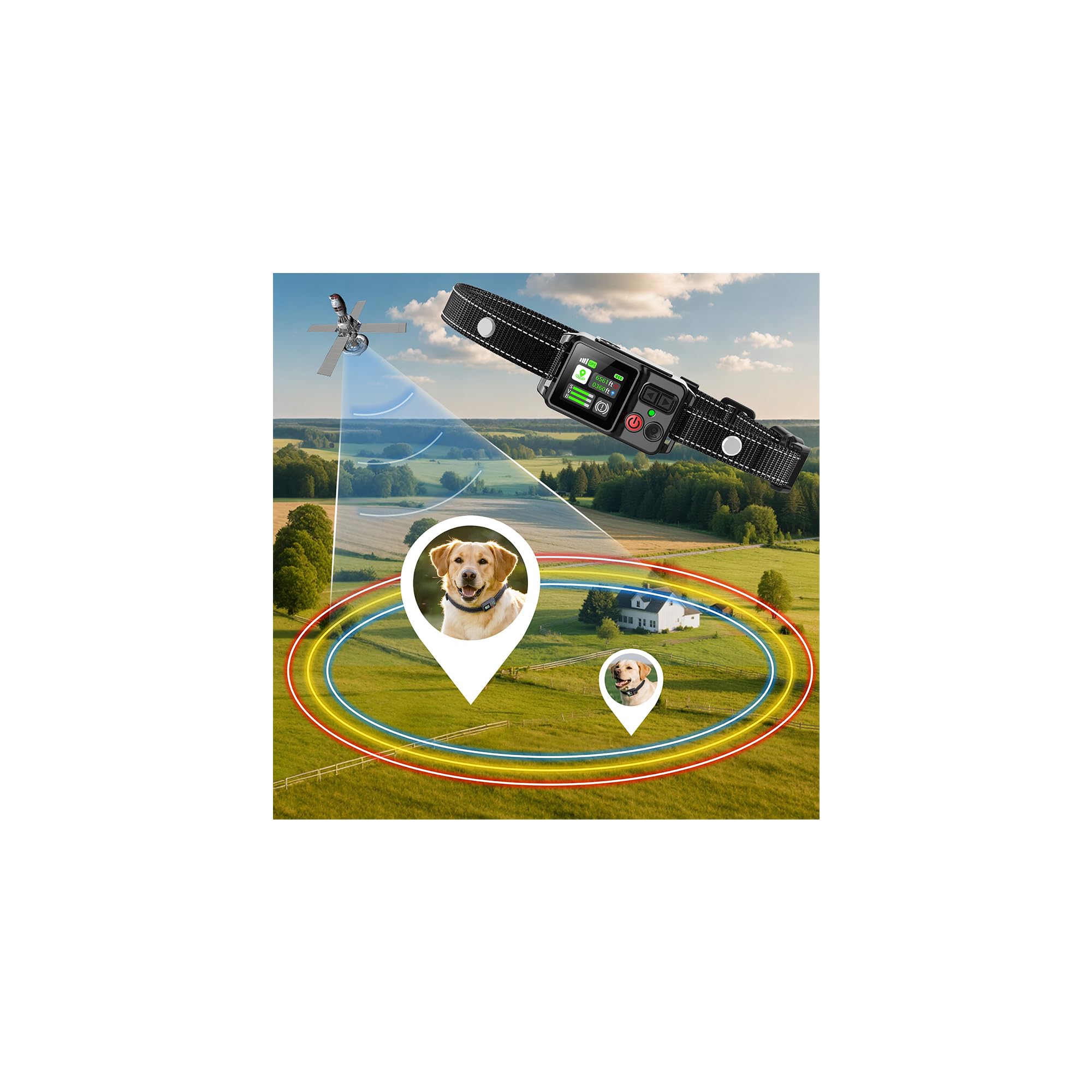 Sglyq GPS dog fence system front view shows a compact black unit for reliable boundary protection.