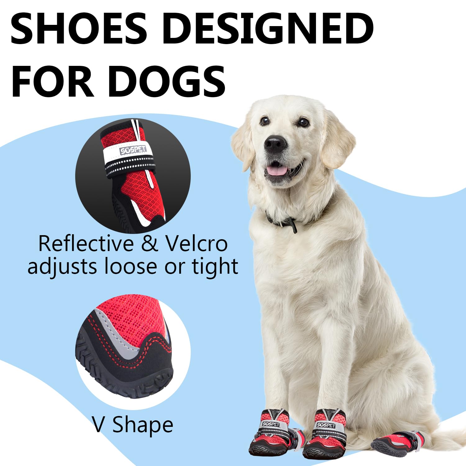 SGSPET Dog Boots paw protection shields paws from hot pavements and debris