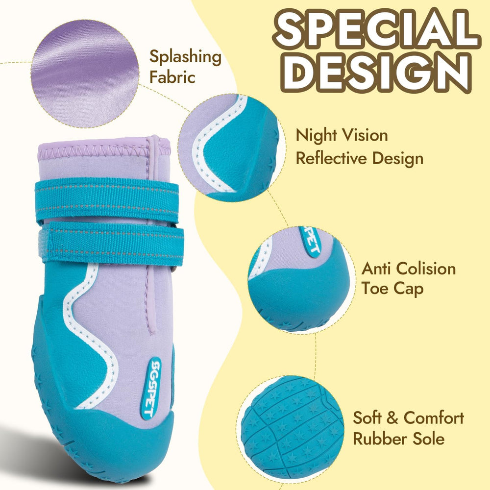 SGSPET dog shoes adjustable tongue strap delivers a customized fit