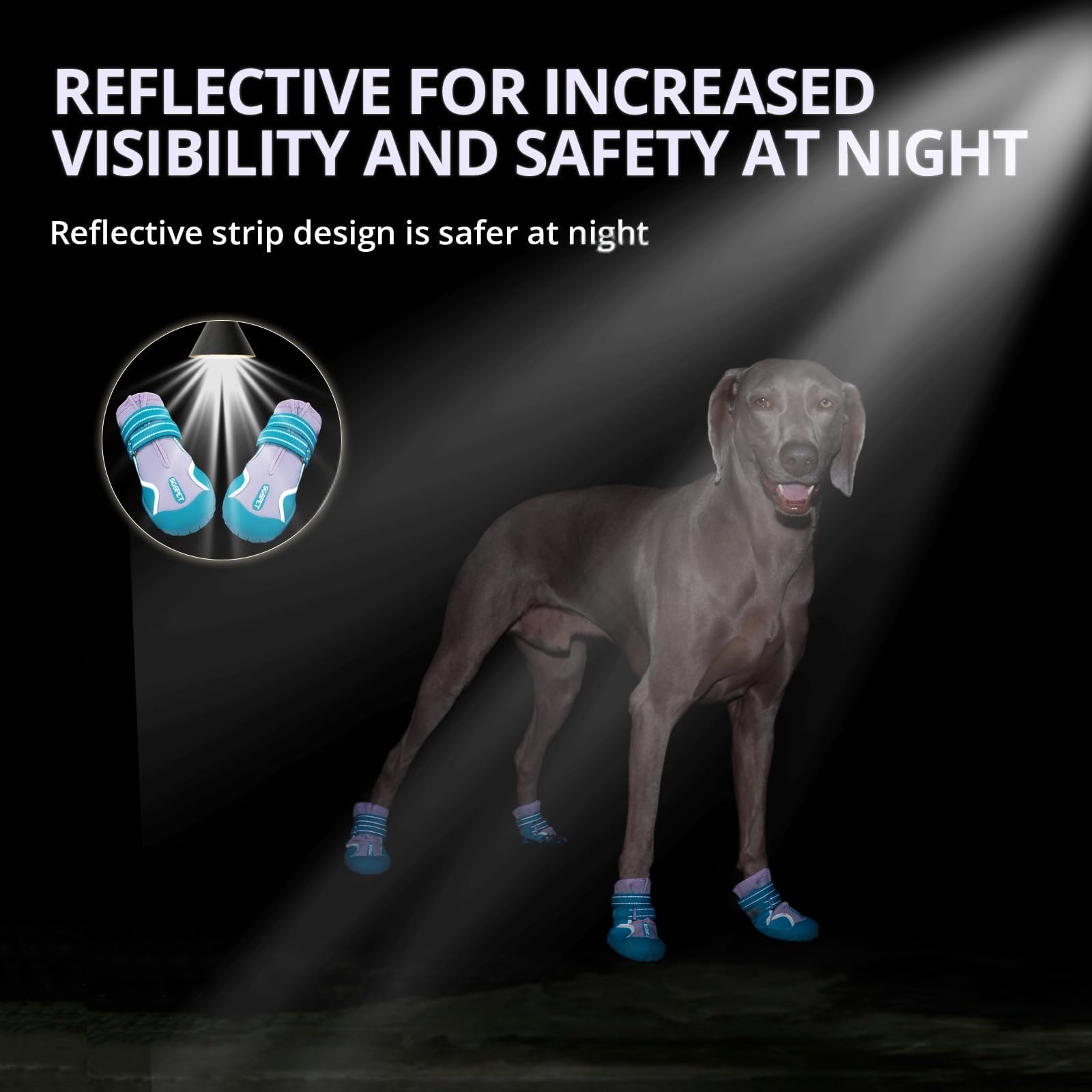 SGSPET eight-size range ensures a snug fit for diverse paws