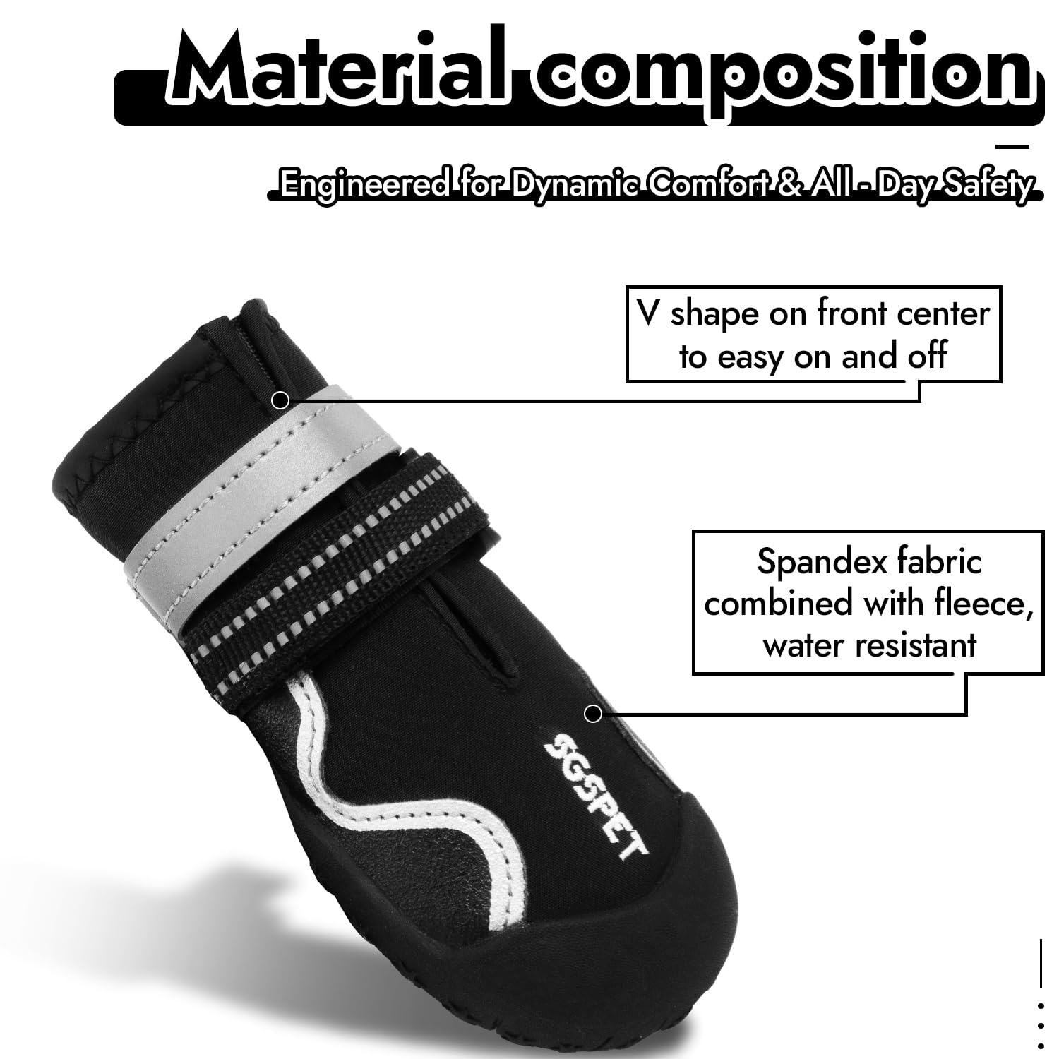 SGSPET dog shoes four-pack offers complete paw protection