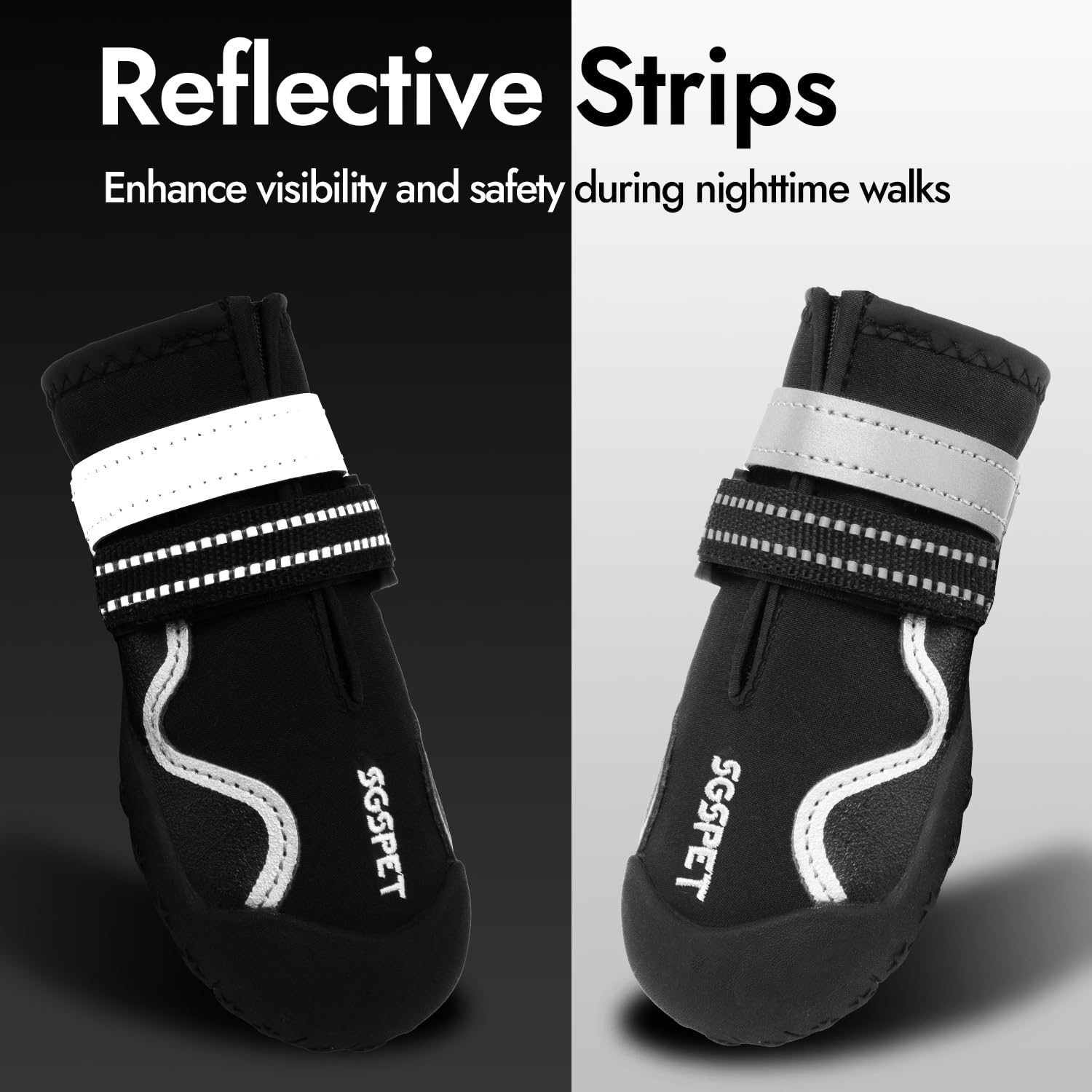 SGSPET dog shoes in use during an outdoor walk