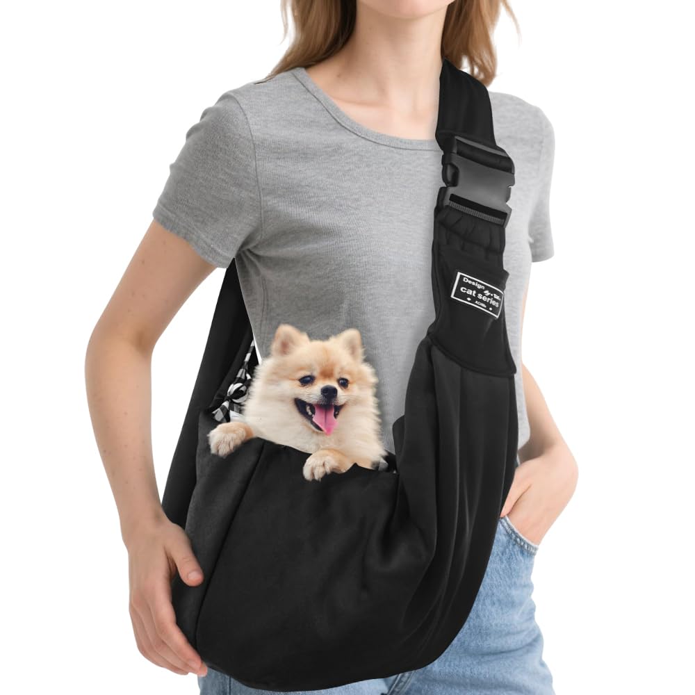 SGULNF dog sling carrier close-up showing soft material for pet comfort