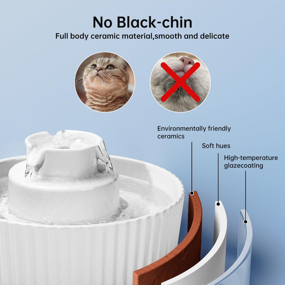 SgurFin ceramic fountain is easy to clean, reducing daily maintenance.