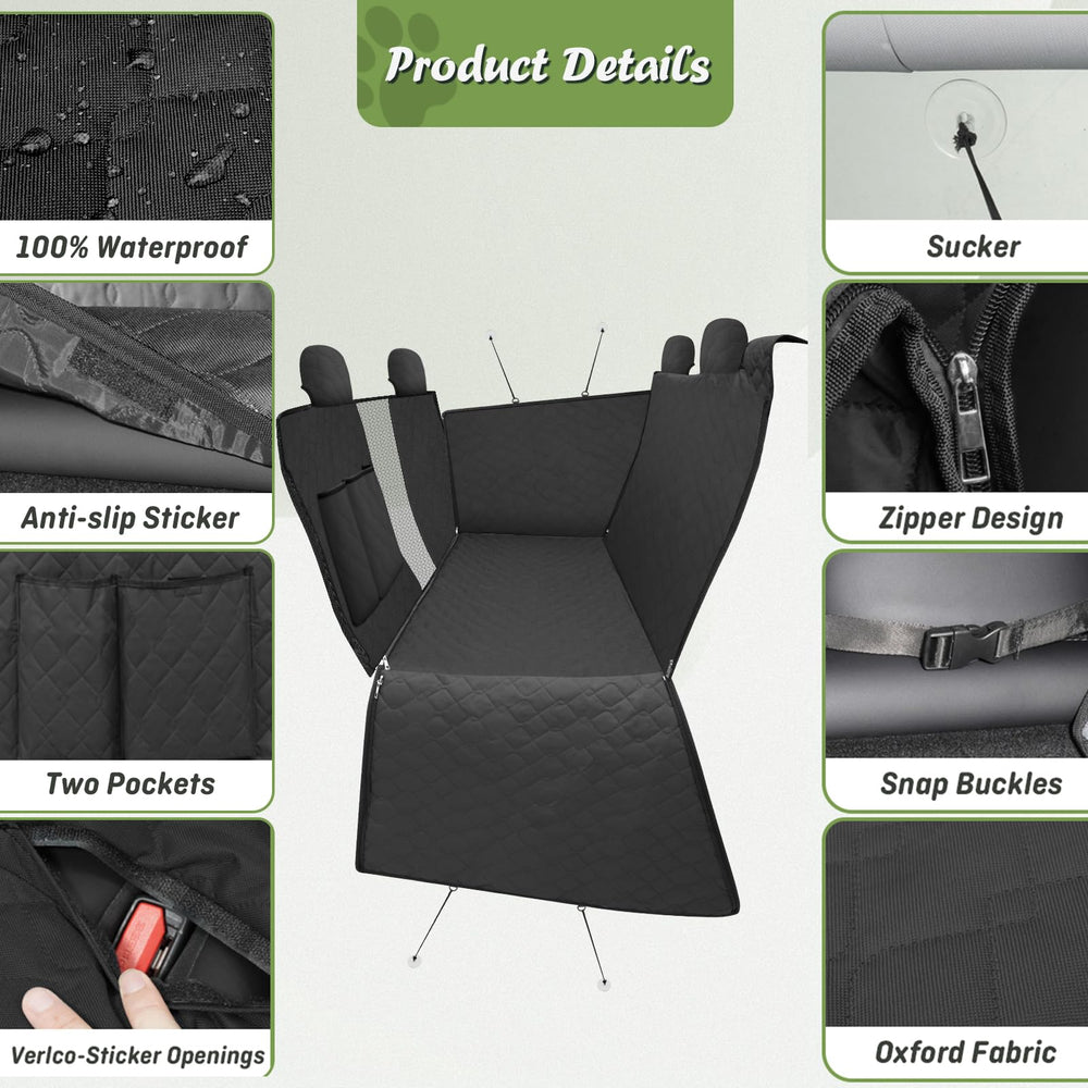Shademax Tundra rear-seat cover with non-slip backing preventing slide.