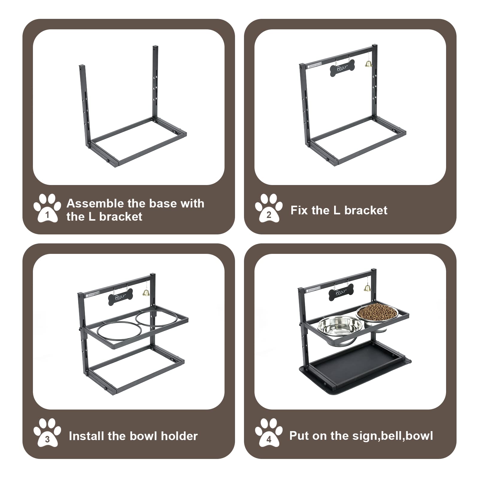 SHAINFUN adjustable-height setup suits large and medium dogs