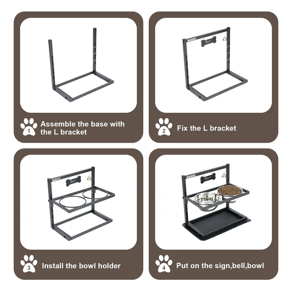 SHAINFUN adjustable-height setup suits large and medium dogs