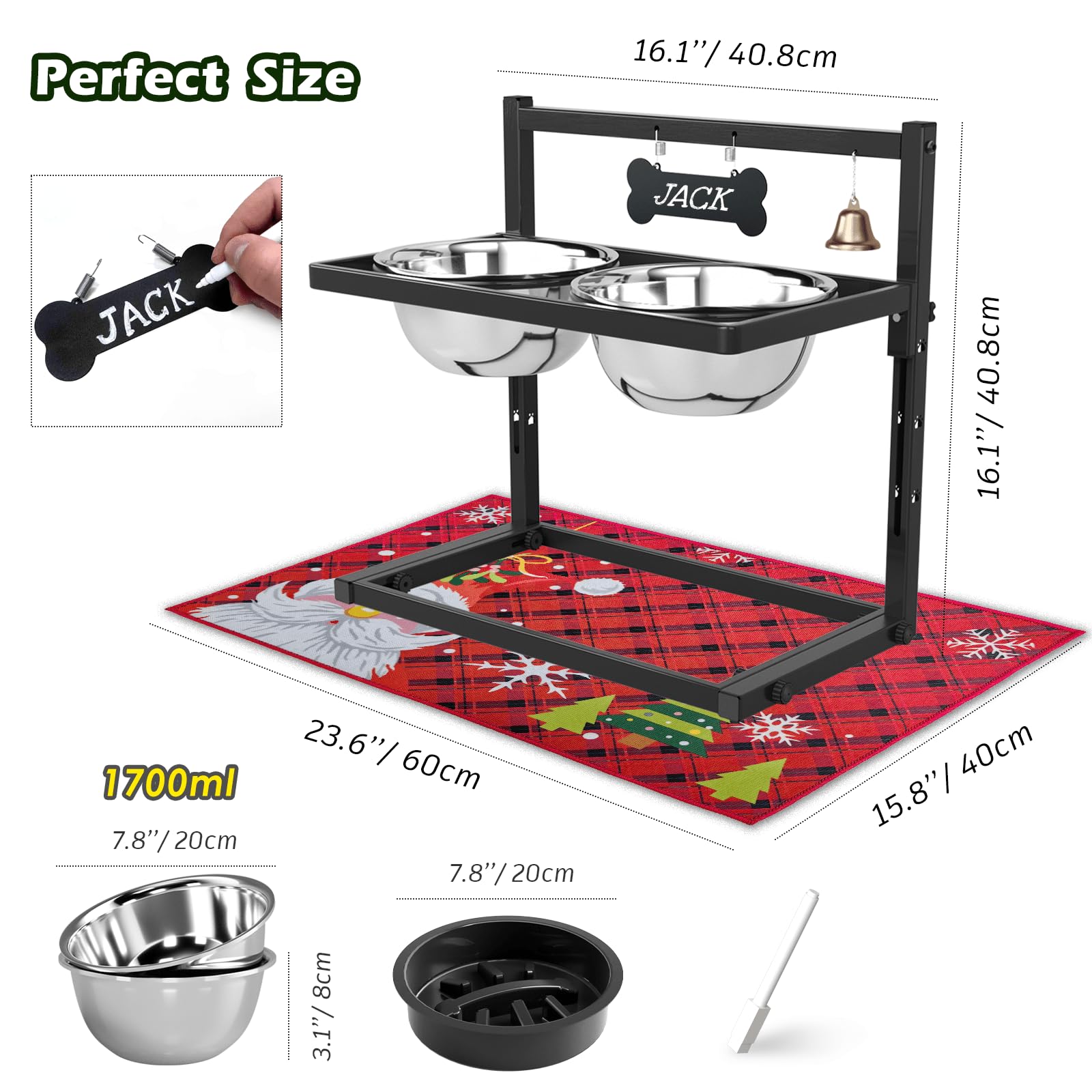 SHAINFUN Christmas elevated feeder stand closeup highlights sturdy iron construction