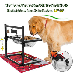 SHAINFUN Christmas elevated feeder stand front view showing adjustable height